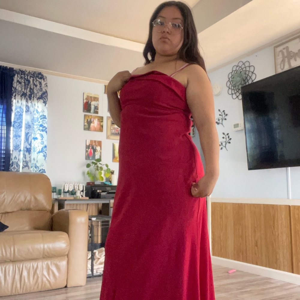 Michaelangelo Red Spaghetti Strap Sleeveless Gown